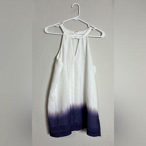 Banana Republic Asymmetrical White and Purple Tank Top